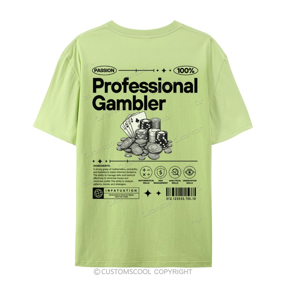 Professional Gambler Casual Short Sleeve T-Shirt Customscool