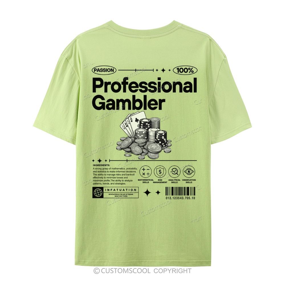 Professional Gambler Casual Short Sleeve T-Shirt Customscool
