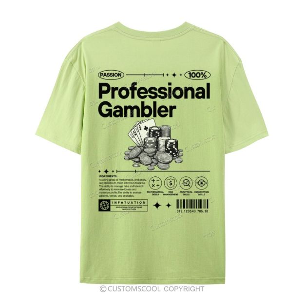 Professional Gambler Casual Short Sleeve T-Shirt Customscool