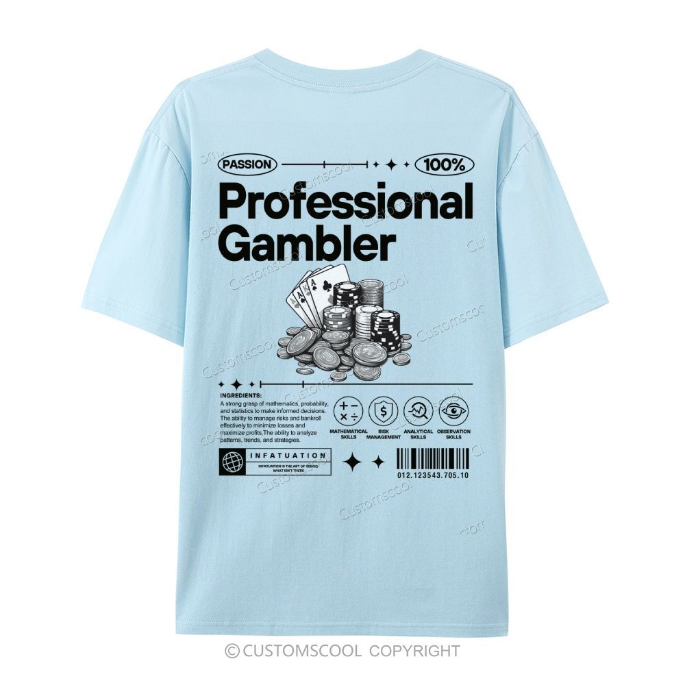 Professional Gambler Casual Short Sleeve T-Shirt Customscool