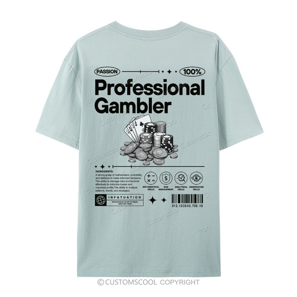 Professional Gambler Casual Short Sleeve T-Shirt Customscool