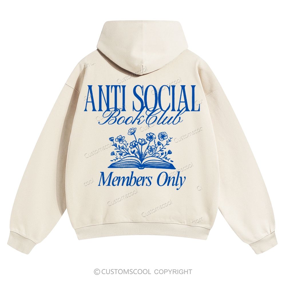 Anti Social Book Club Solid Color Hoodie Customscool