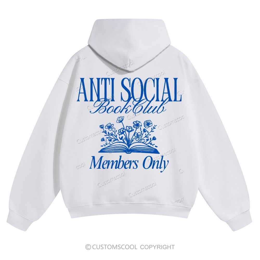 Anti Social Book Club Solid Color Hoodie Customscool