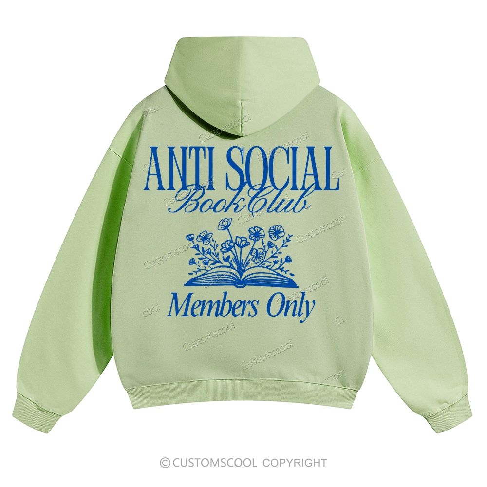 Anti Social Book Club Solid Color Hoodie Customscool