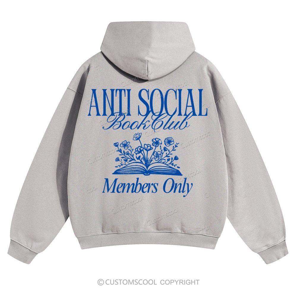 Anti Social Book Club Solid Color Hoodie Customscool
