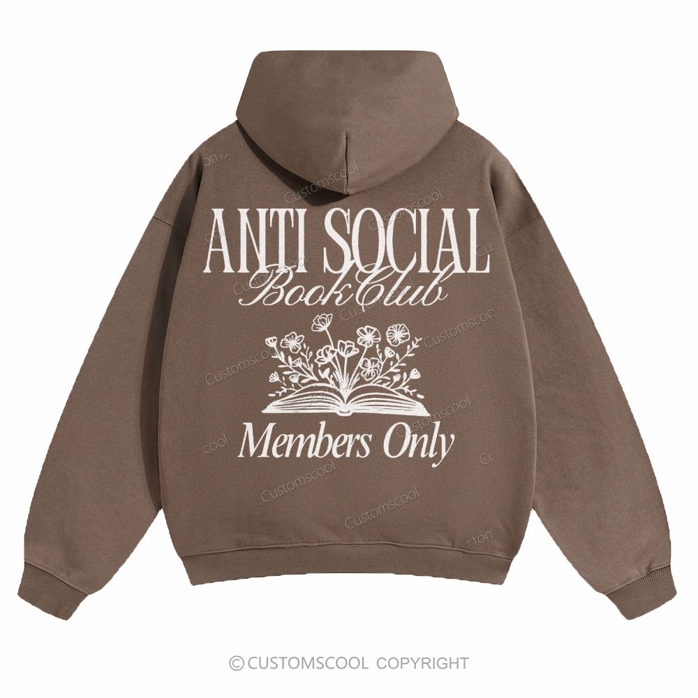 Anti Social Book Club Solid Color Hoodie Customscool