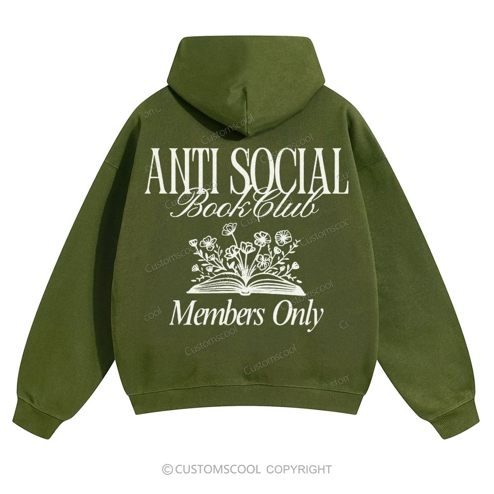 Anti Social Book Club Solid Color Hoodie Customscool
