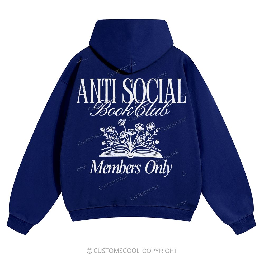 Anti Social Book Club Solid Color Hoodie Customscool
