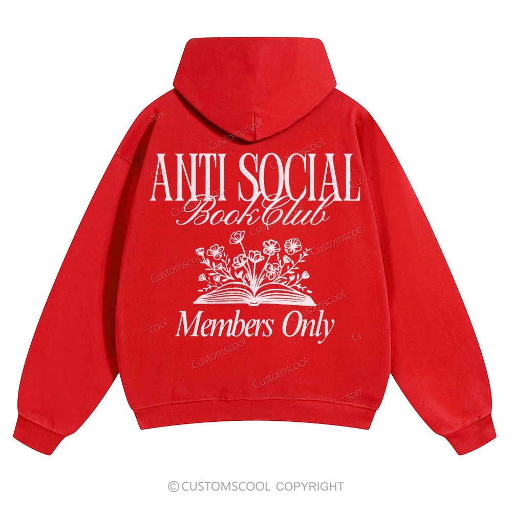Anti Social Book Club Solid Color Hoodie Customscool