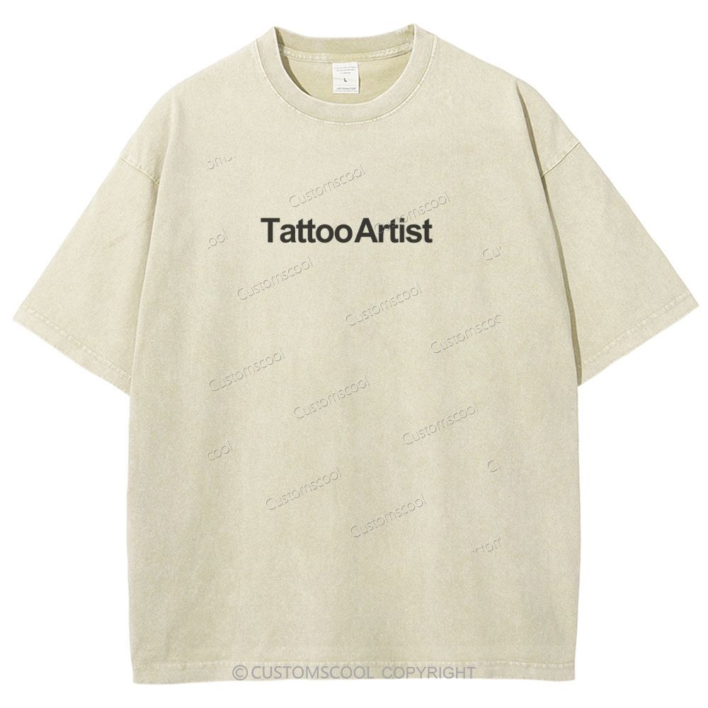 Tattoo Artist Addcustom QR Code Unisex Fit Washed T-Shirt Customscool