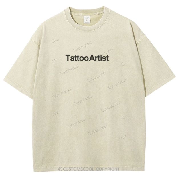 Tattoo Artist Addcustom QR Code Unisex Fit Washed T-Shirt Customscool