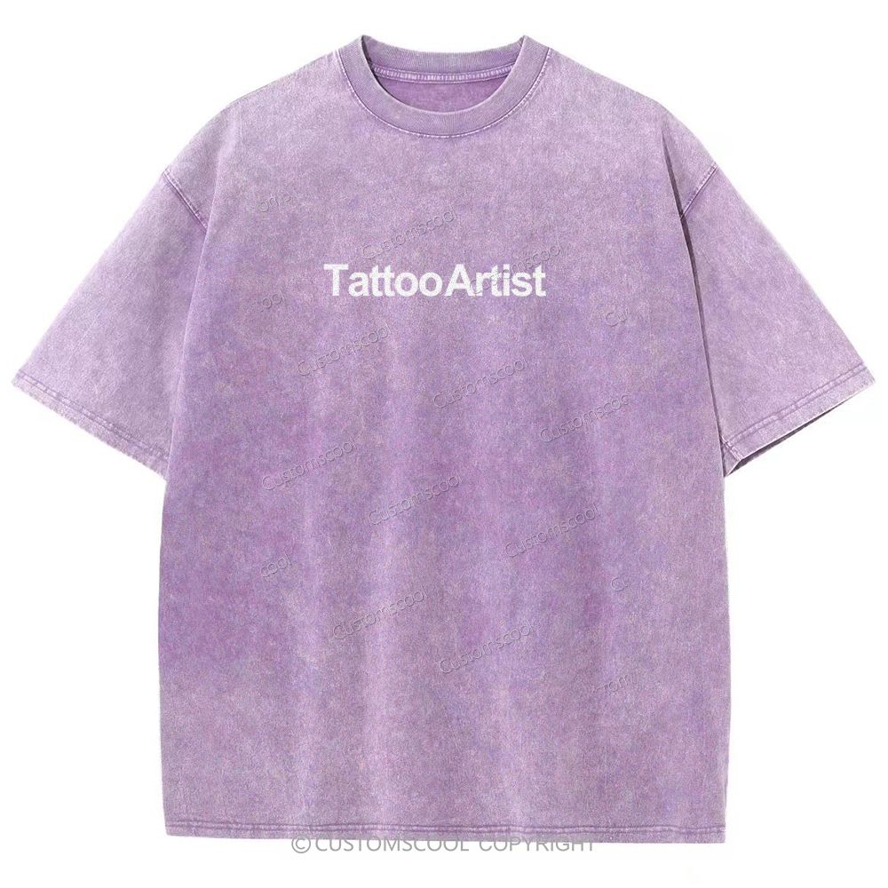 Tattoo Artist Addcustom QR Code Unisex Fit Washed T-Shirt Customscool
