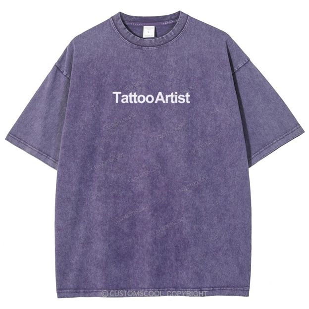 Tattoo Artist Addcustom QR Code Unisex Fit Washed T-Shirt Customscool