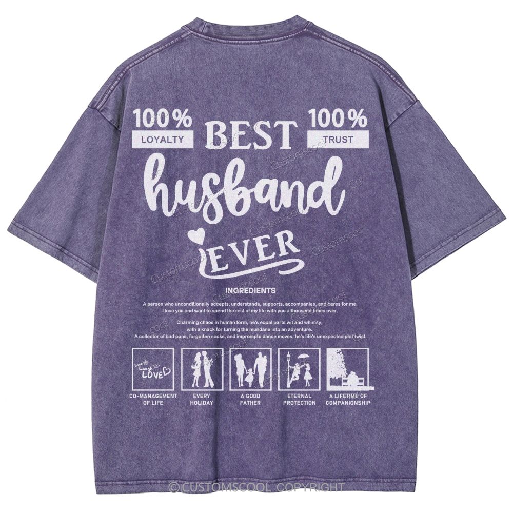 Husband Unisex Fit Washed T-Shirt