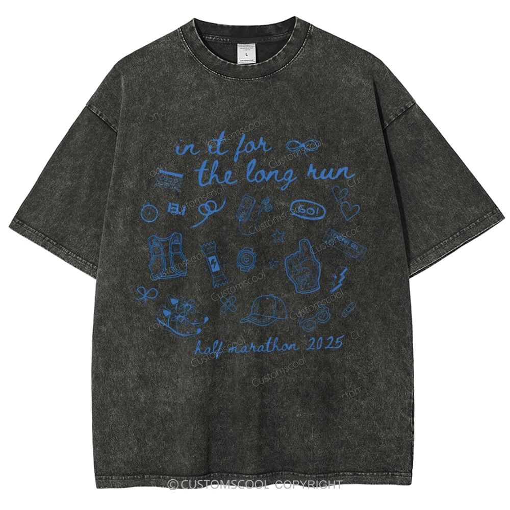 Half Marathon Unisex Fit Washed T-Shirt
