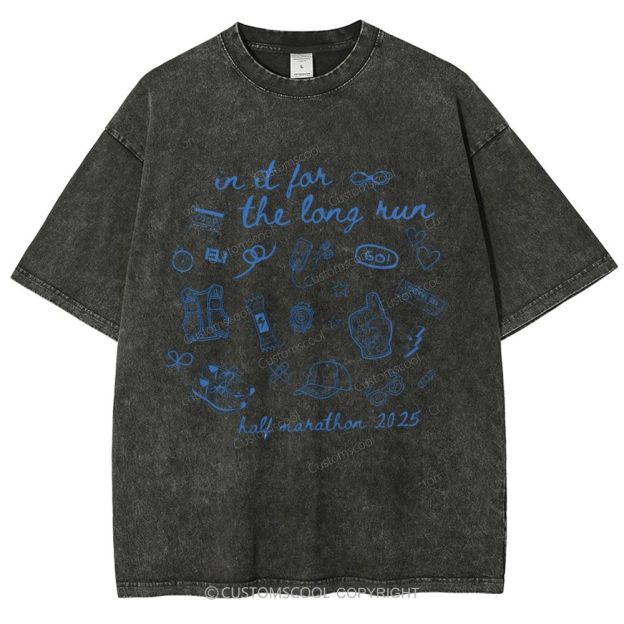 Half Marathon Unisex Fit Washed T-Shirt