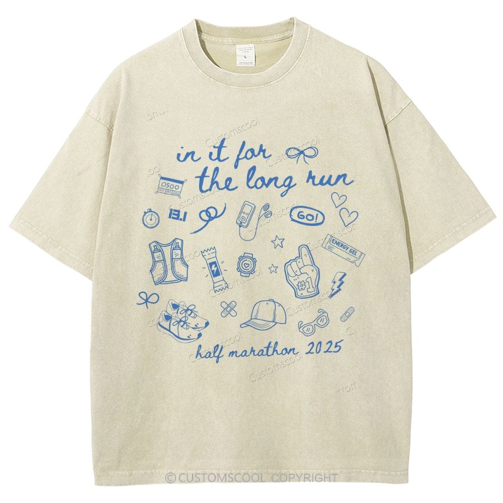 Half Marathon Unisex Fit Washed T-Shirt