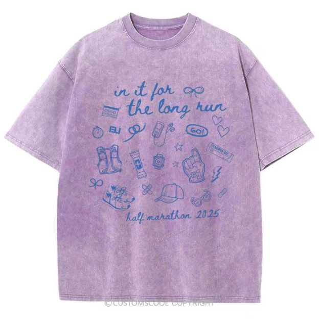 Half Marathon Unisex Fit Washed T-Shirt