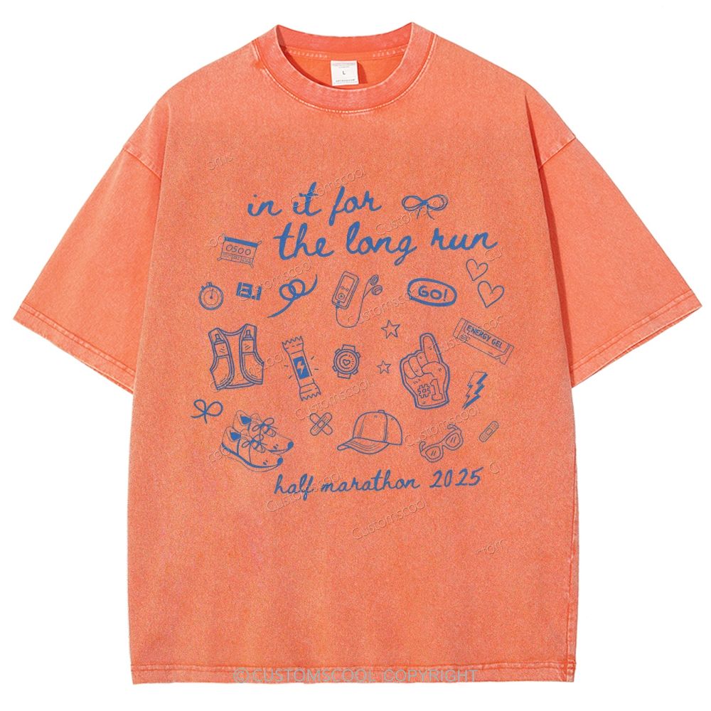 Half Marathon Unisex Fit Washed T-Shirt