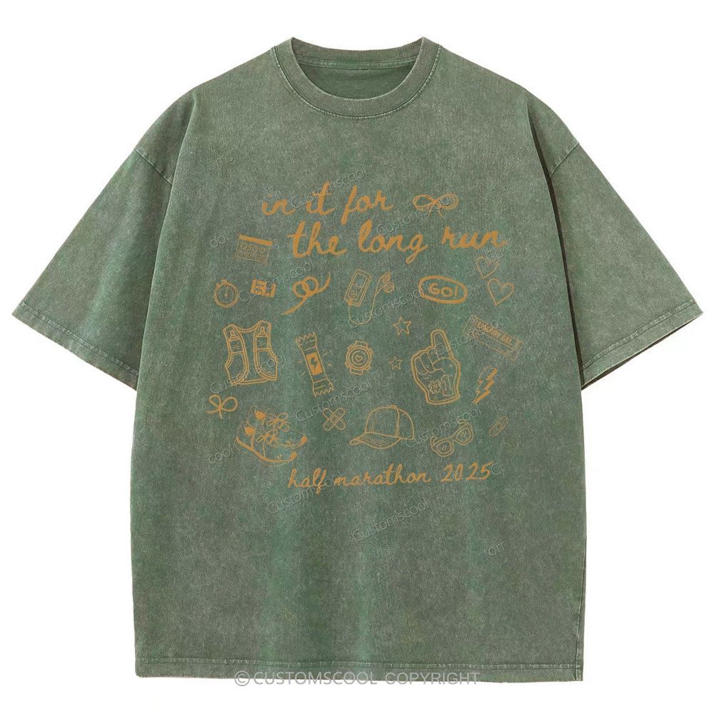 Half Marathon Unisex Fit Washed T-Shirt