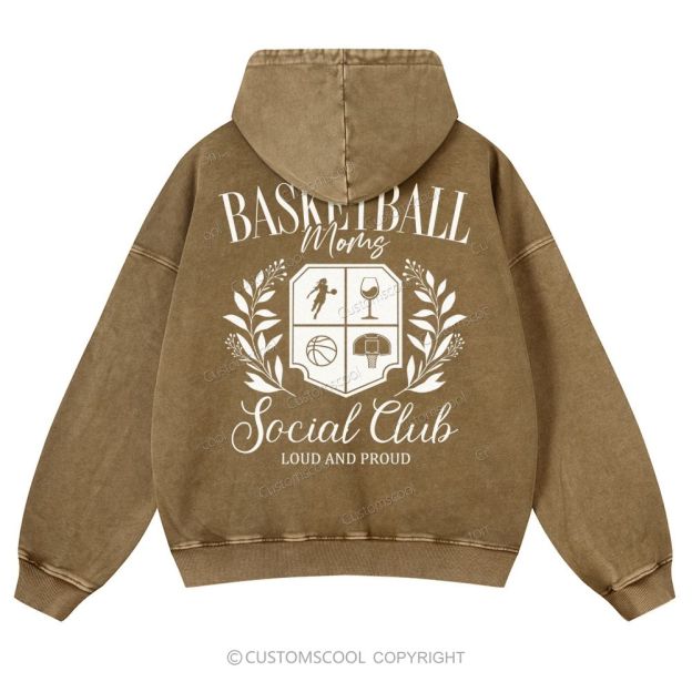 Basketball Moms Social Club Casual Washed Hoodie