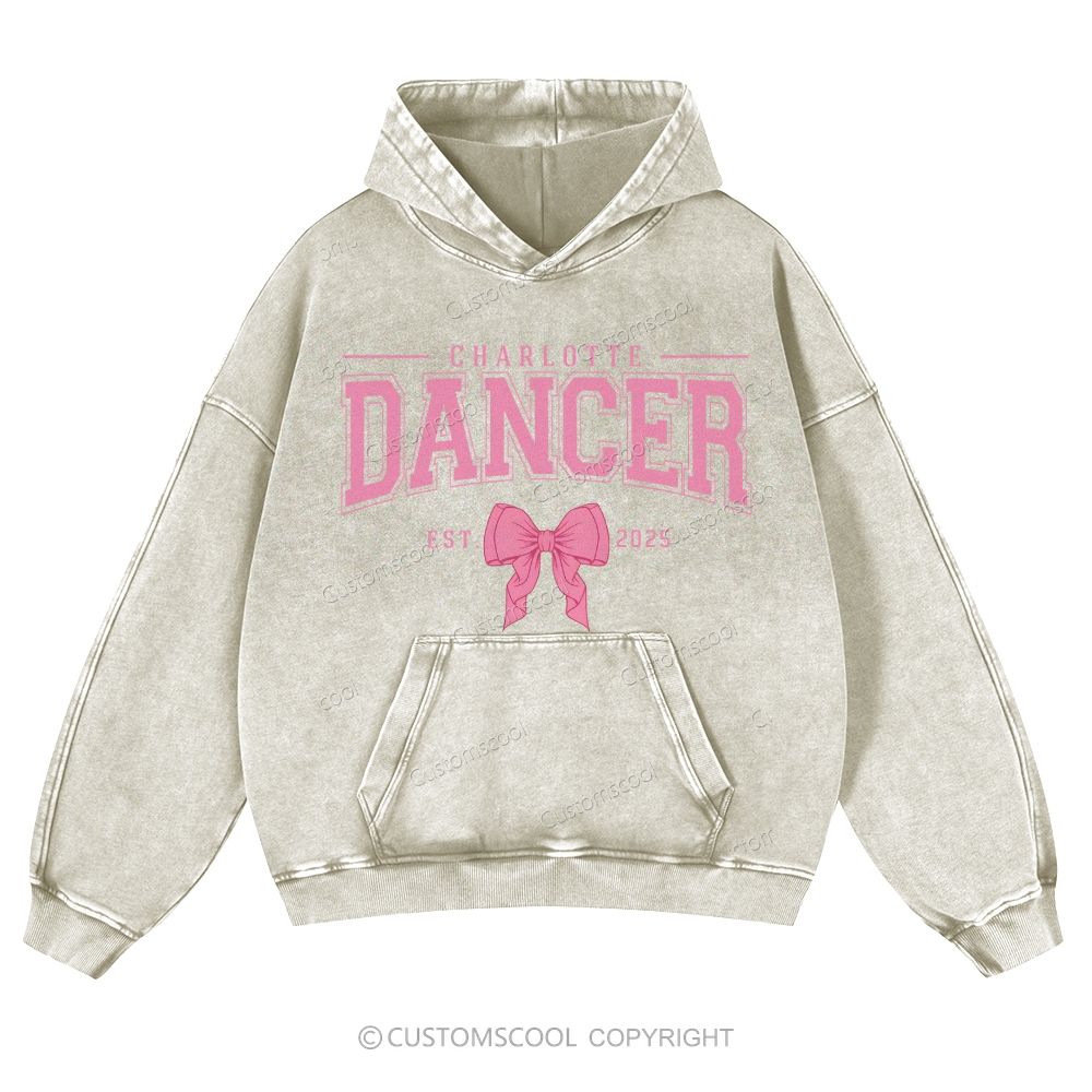 Dance Coquette Bow  Addcustom Date Casual Washed Hoodie