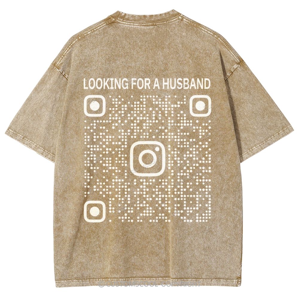 Addcustom QR Code Unisex Fit Washed T-Shirt