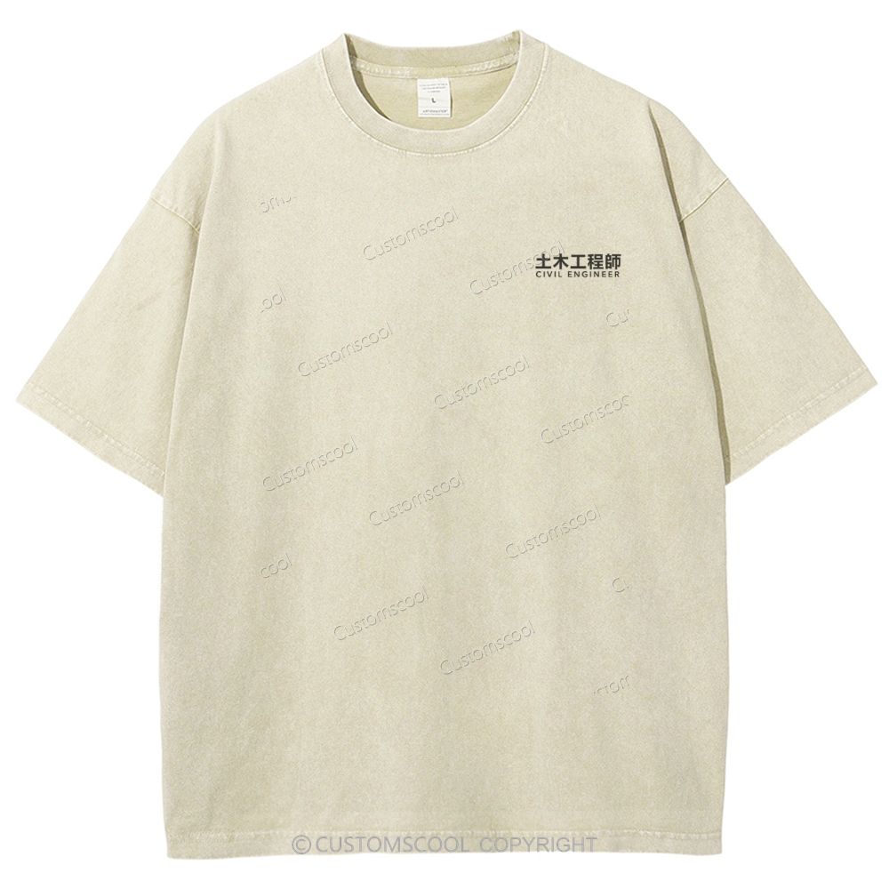 Civil Engineer Unisex Fit Washed T-Shirt Customscool