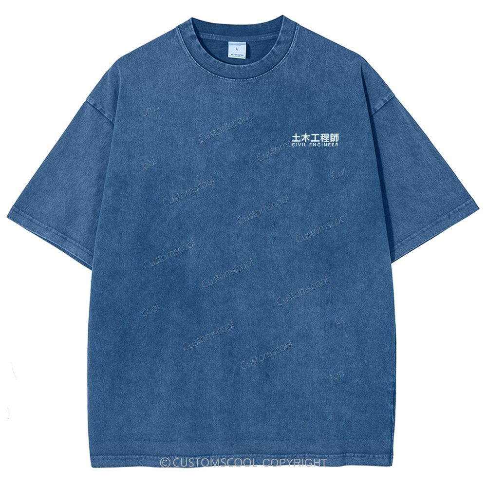Civil Engineer Unisex Fit Washed T-Shirt Customscool