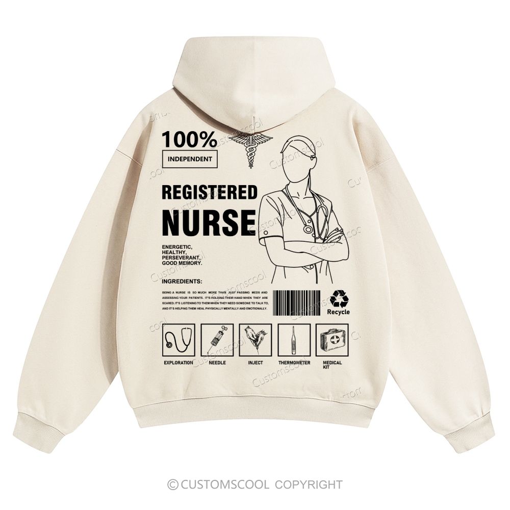 Registered Nurse Solid Color Hoodie Customscool