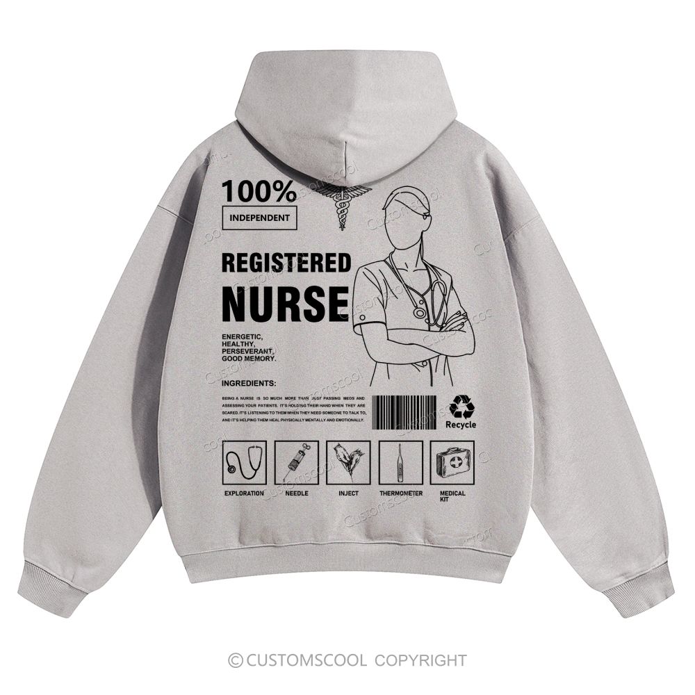 Registered Nurse Solid Color Hoodie Customscool