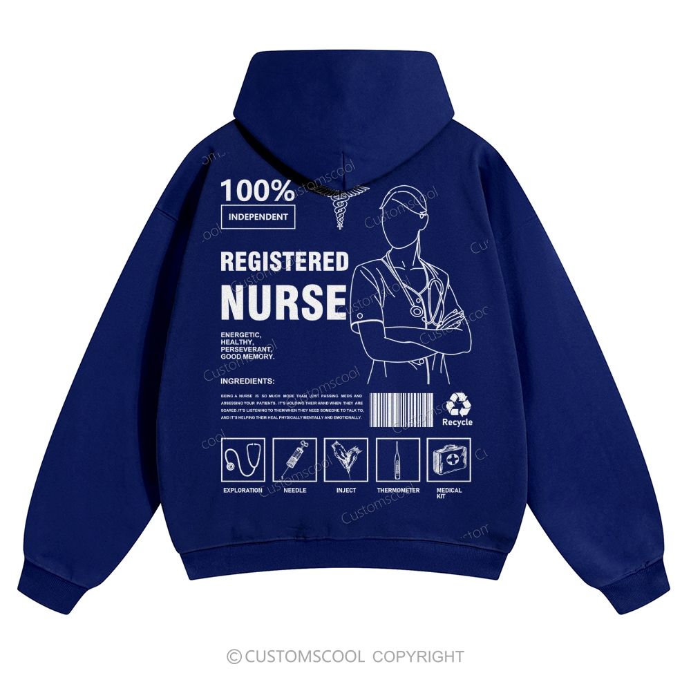 Registered Nurse Solid Color Hoodie Customscool