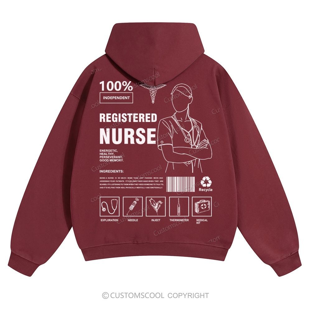 Registered Nurse Solid Color Hoodie Customscool