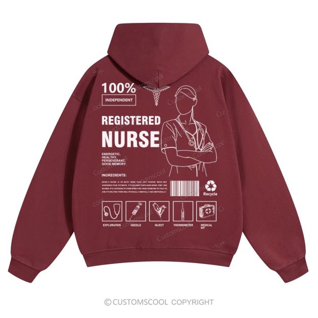 Registered Nurse Solid Color Hoodie Customscool