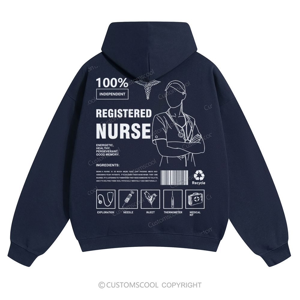 Registered Nurse Solid Color Hoodie Customscool