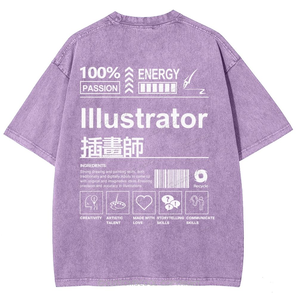 Illustrator Unisex Fit Washed T-Shirt