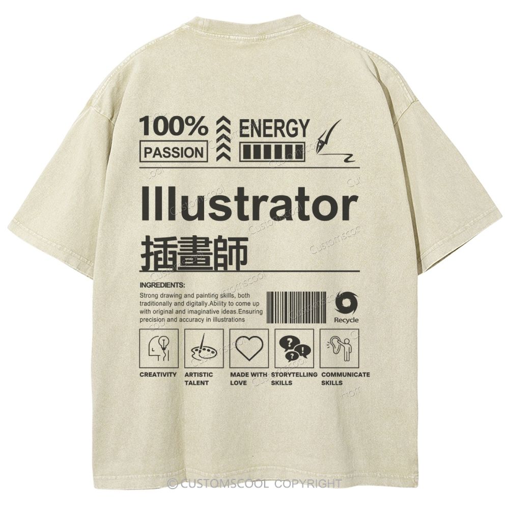Illustrator Unisex Fit Washed T-Shirt