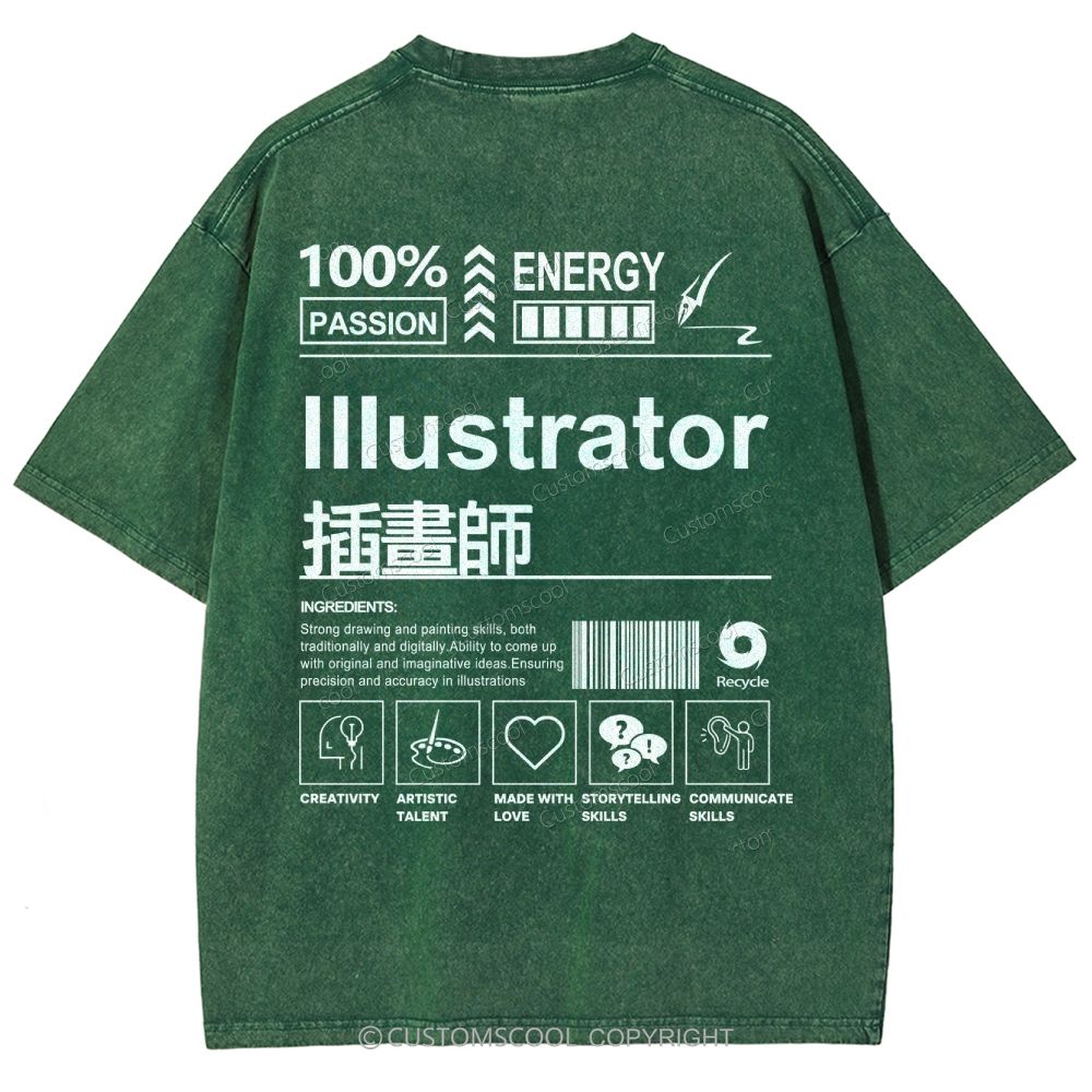 Illustrator Unisex Fit Washed T-Shirt