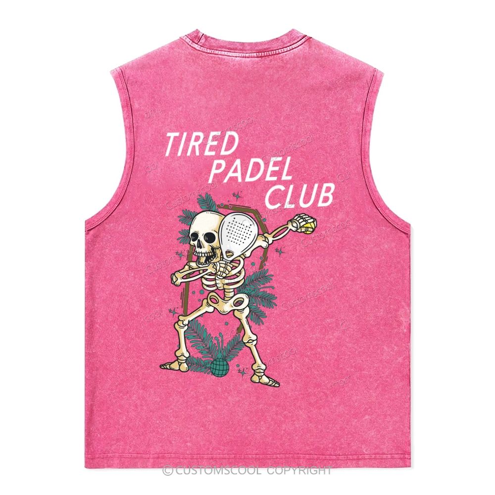 Tired Padel Club Unisex Washed Tank Top Customscool