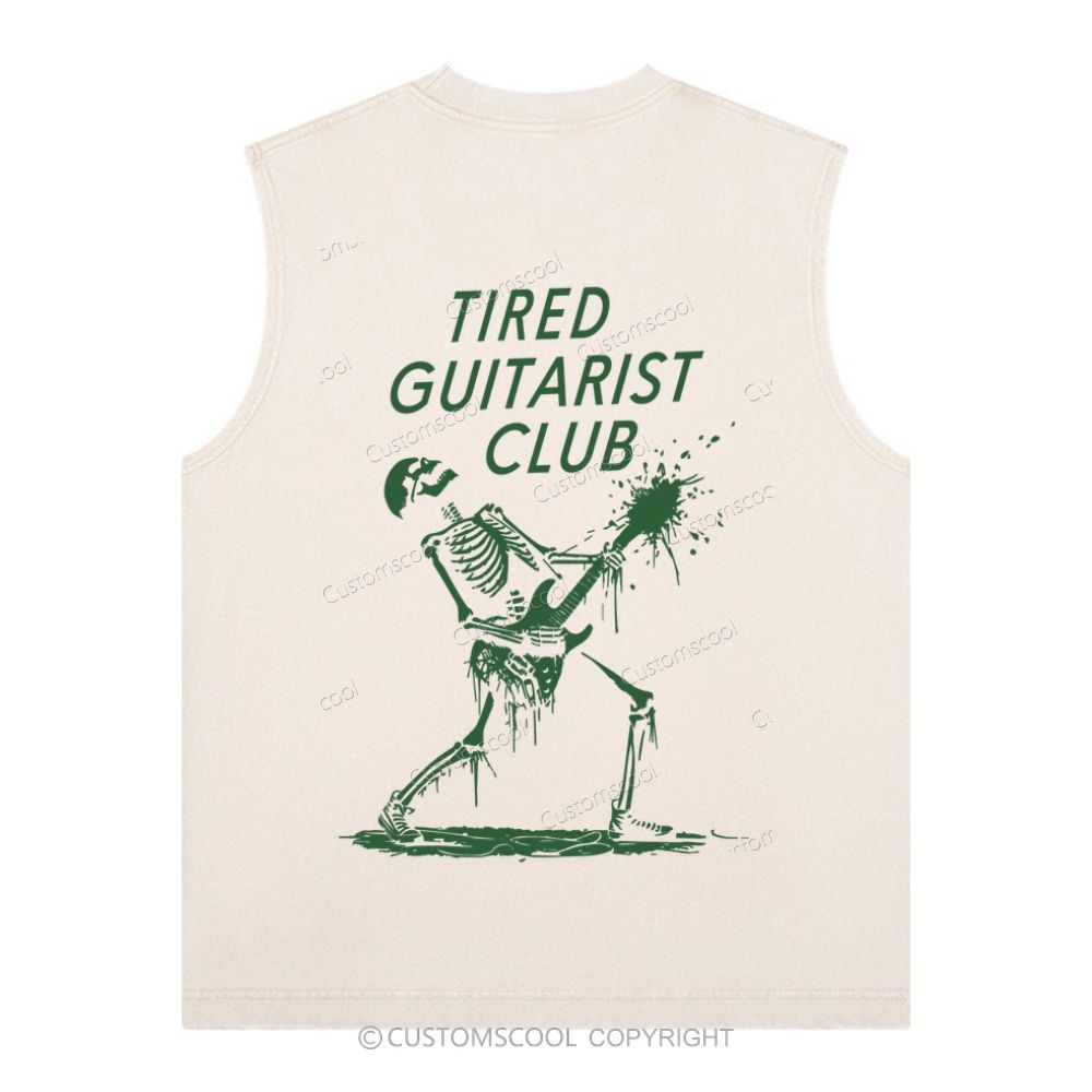Tired Guitarist Club Unisex Washed Tank Top Customscool