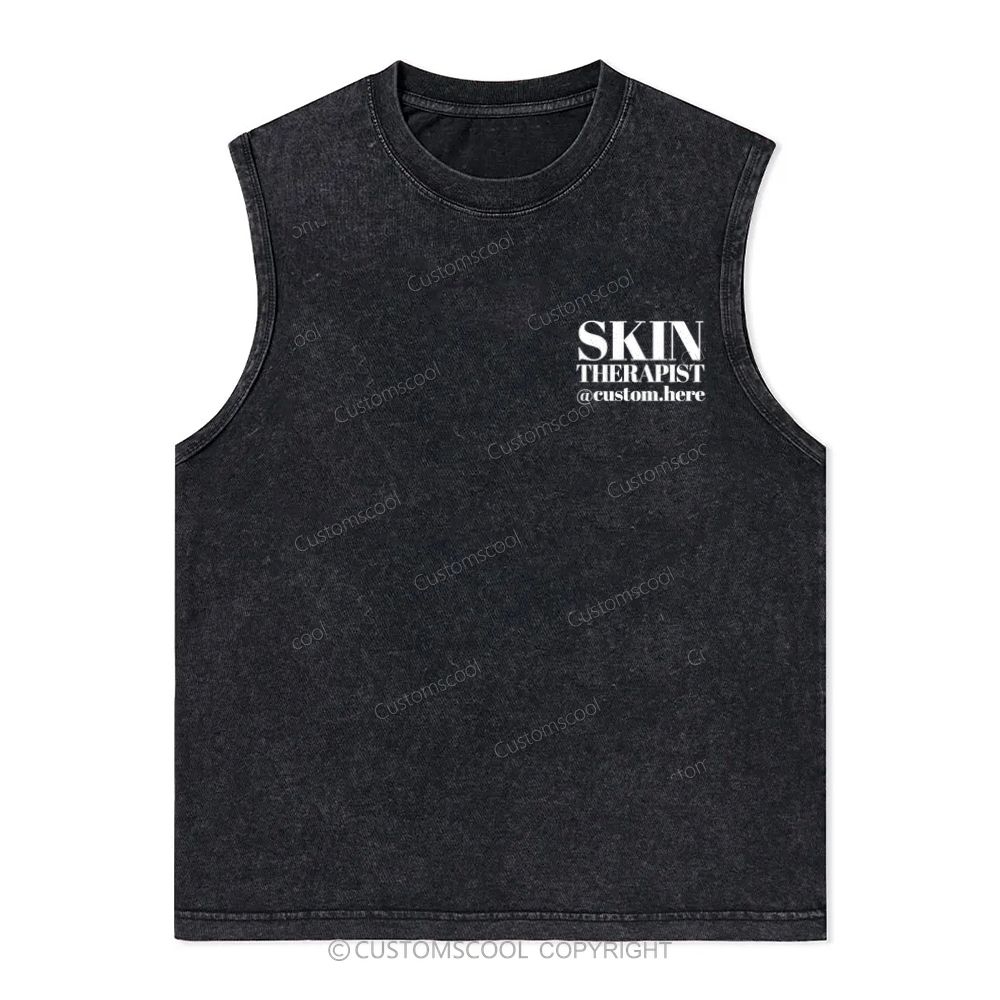 Esthetician Addcustom QR Code Name Unisex Washed Tank Top