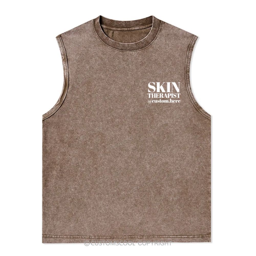 Esthetician Addcustom QR Code Name Unisex Washed Tank Top