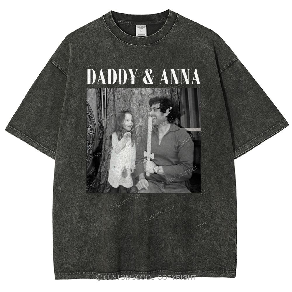 Addcustom Two Names And One Photo Unisex Fit Washed T-Shirt