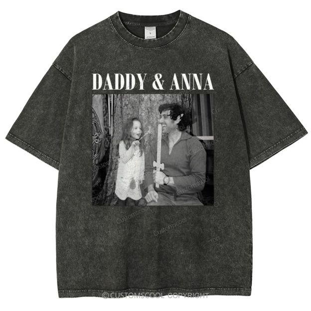 Addcustom Two Names And One Photo Unisex Fit Washed T-Shirt Customscool
