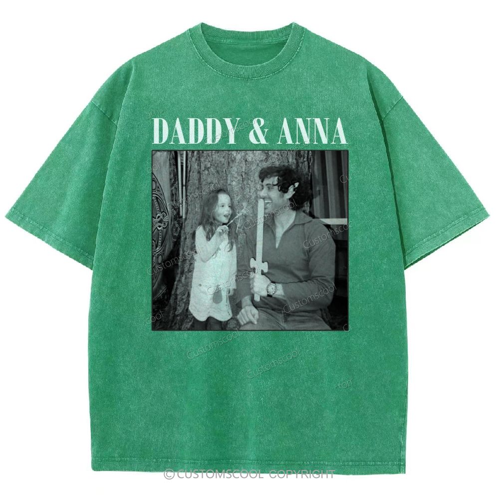 Addcustom Two Names And One Photo Unisex Fit Washed T-Shirt Customscool