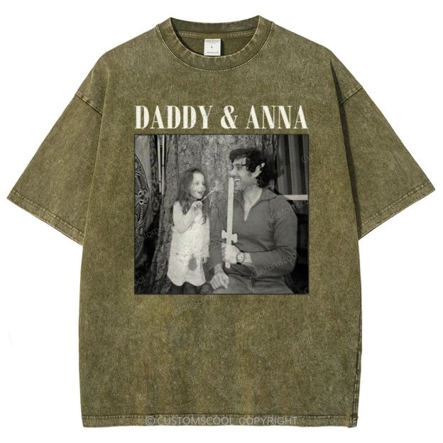 Addcustom Two Names And One Photo Unisex Fit Washed T-Shirt Customscool