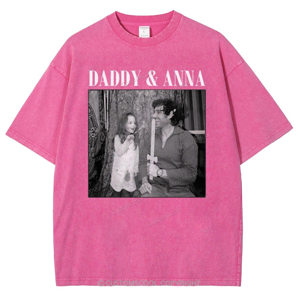 Addcustom Two Names And One Photo Unisex Fit Washed T-Shirt Customscool
