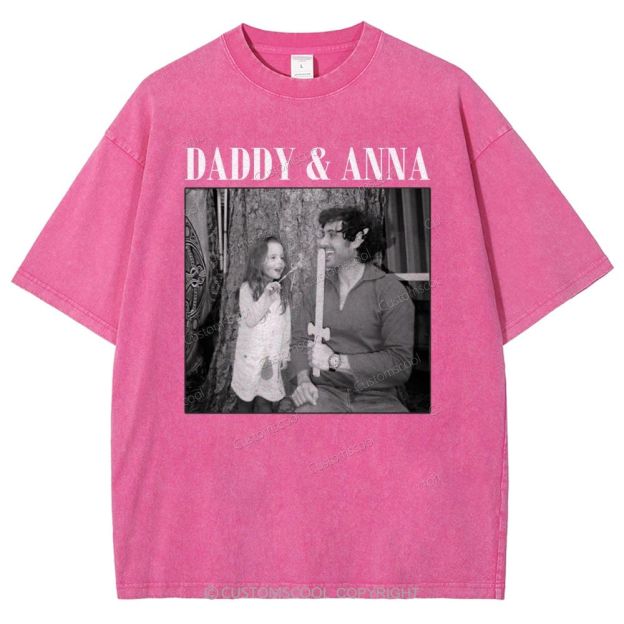 Addcustom Two Names And One Photo Unisex Fit Washed T-Shirt Customscool