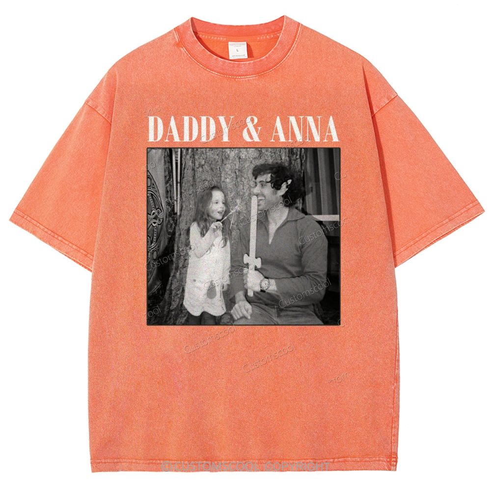 Addcustom Two Names And One Photo Unisex Fit Washed T-Shirt Customscool