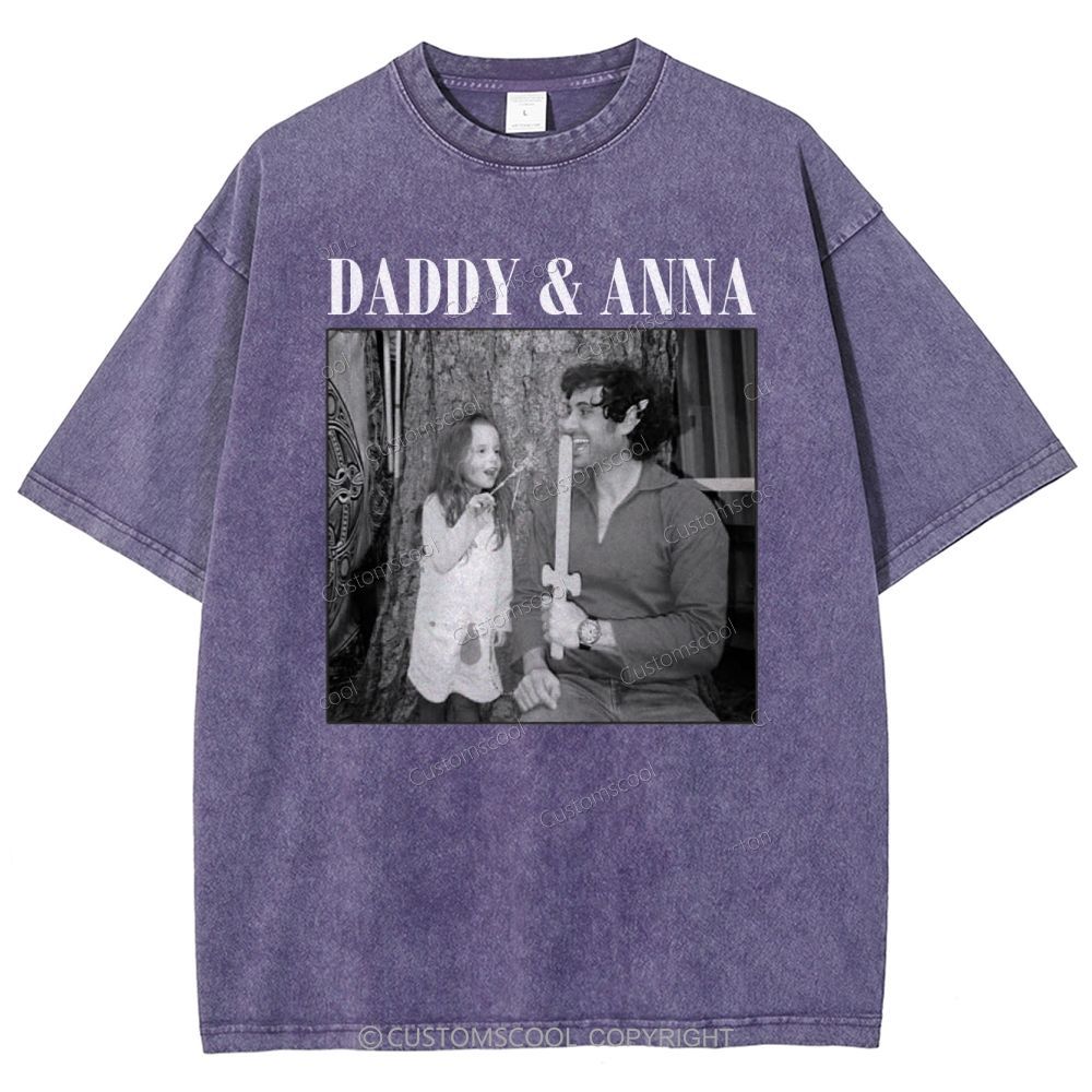 Addcustom Two Names And One Photo Unisex Fit Washed T-Shirt Customscool